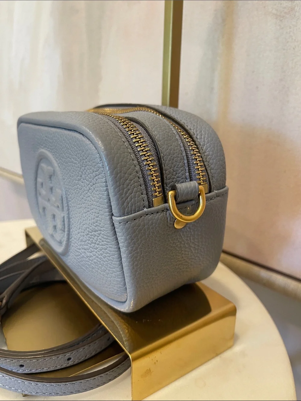 Tory Burch Perry Bombe Crossbody Bag in Bay Gray